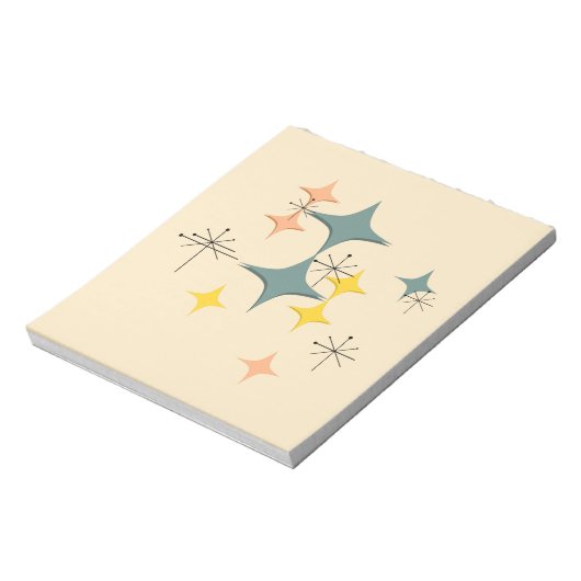 Middeleeuwse moderne Eames Atomic Starbursts Custo Notitieblok (Linkerzijde)