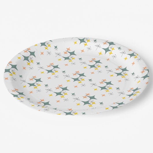 Middeleeuwse moderne Eames Atomic Starbursts Custo Papieren Bordje (Gekanteld)