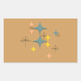 Middeleeuwse moderne Eames Atomic Starbursts Custo Rechthoekige Sticker