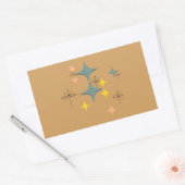 Middeleeuwse moderne Eames Atomic Starbursts Custo Rechthoekige Sticker (Envelop)