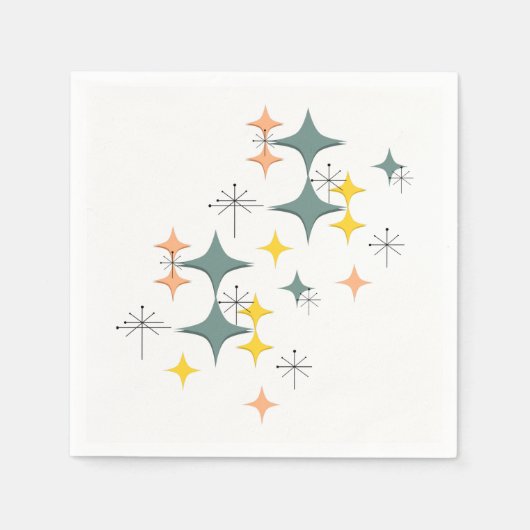 Middeleeuwse moderne Eames Atomic Starbursts Custo Servet (Voorkant)