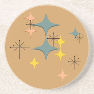 Middeleeuwse moderne Eames Atomic Starbursts Custo Zandsteen Onderzetter