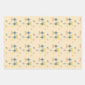 Middeleeuwse moderne Eames Era Atomic Starbursts Inpakpapier Vel (Voorkant 3)