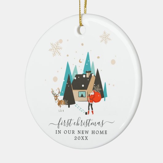 Middeleeuwse Moderne | Eerste Kerstdag Nieuw start Keramisch Ornament (Links)