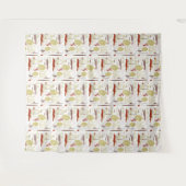 Middeleeuwse moderne Floral Abstract Leaves Design Wandkleed (Voorkant (horizontaal))