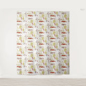 Middeleeuwse moderne Floral Abstract Leaves Design Wandkleed (Voorkant)