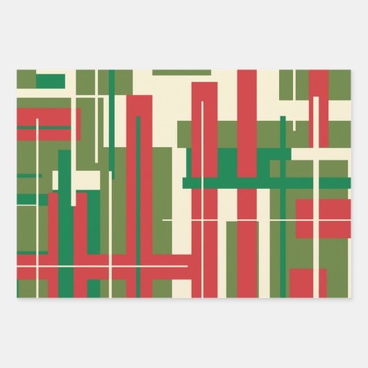 Middeleeuwse moderne geconstrueerde kerstmis inpakpapier vel (Voorkant 3)