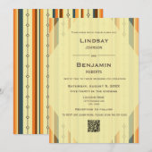 Middeleeuwse Moderne Geïnspireerde w/QR Code Weddi Kaart (Voorkant / Achterkant)