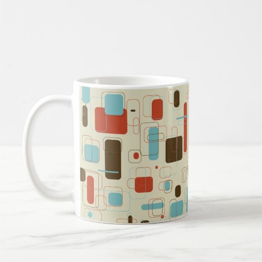 Middeleeuwse moderne geometrische afdruk koffiemok (Links)