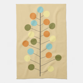 Middeleeuwse moderne geometrische boomvorm theedoek