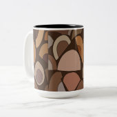 Middeleeuwse moderne geometrische vormen tweekleurige koffiemok (Voorkant links)