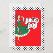 Middeleeuwse moderne Girl Retro Holiday Party - Aa Kaart (Voorkant)