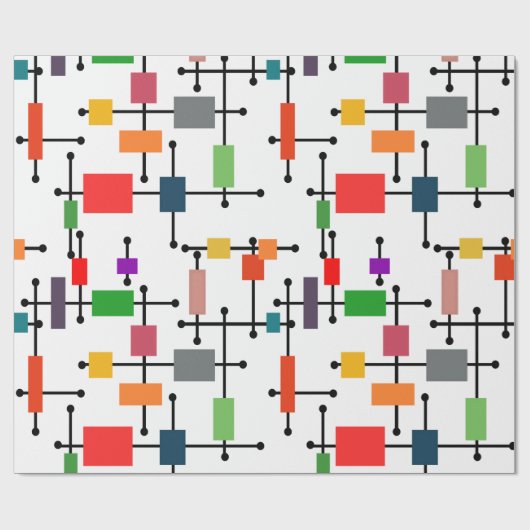 Middeleeuwse moderne grote netten cadeaupapier (Vlak)