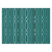 Middeleeuwse moderne hexagon kolommen Blauwgroen Tafelkleed (Voorkant (Horizontaal))