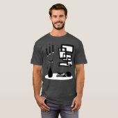 Middeleeuwse moderne katten en atoomkunst t-shirt (Voorkant volledig)