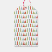 Middeleeuwse moderne kerstbomen op maat cadeaulabel (Achterkant)