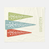 Middeleeuwse moderne kerstbomen op maat fleece deken (Voorkant (Horizontaal))