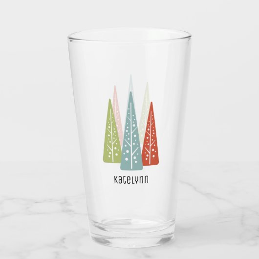 Middeleeuwse moderne kerstbomen op maat glas (Achterkant)