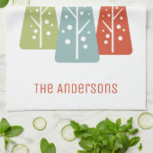 Middeleeuwse moderne kerstbomen op maat theedoek (Gevouwen)