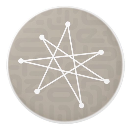 Middeleeuwse moderne Kerstmis, atoomMCM MOD Star Keramische Knop (Voorkant)