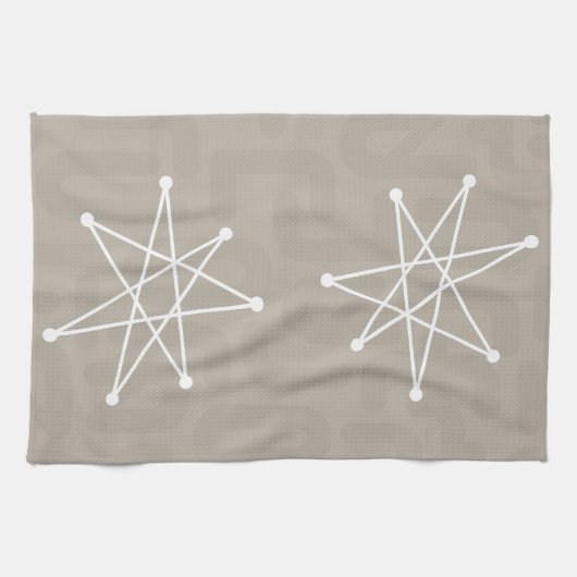 Middeleeuwse moderne Kerstmis, atoomMCM MOD Star Theedoek (Horizontaal)