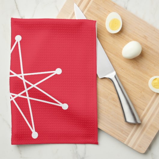 Middeleeuwse moderne Kerstmis, atoomMCM MOD Star Theedoek (Quarter Fold)