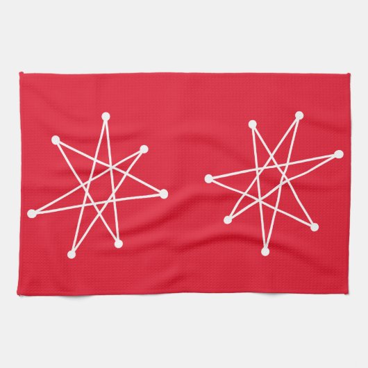 Middeleeuwse moderne Kerstmis, atoomMCM MOD Star Theedoek (Horizontaal)