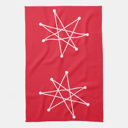 Middeleeuwse moderne Kerstmis, atoomMCM MOD Star Theedoek (Verticaal)