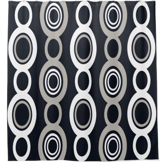 Middeleeuwse moderne keten verbindt wit grijs douchegordijn (Voorkant)