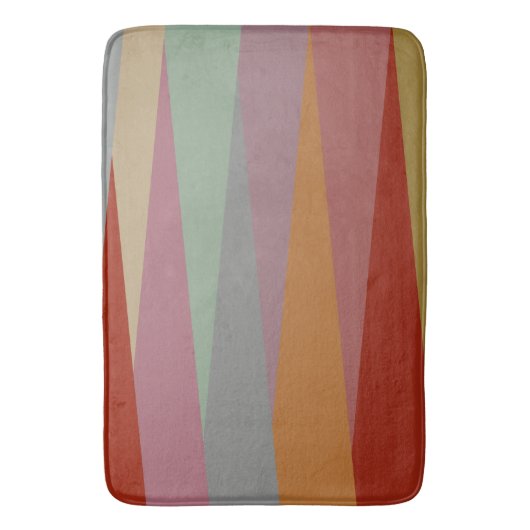 Middeleeuwse moderne kleurrijke driehoeken badmat (Voorkant Verticaal)