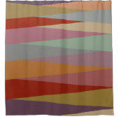 Middeleeuwse moderne kleurrijke driehoeken douchegordijn (Voorkant)