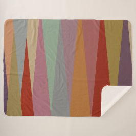 Middeleeuwse moderne kleurrijke driehoeken sherpa deken