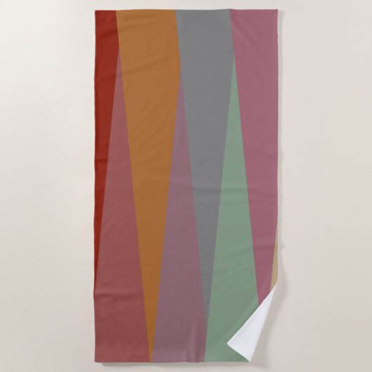 Middeleeuwse moderne kleurrijke driehoeken strandlaken (Voorkant)