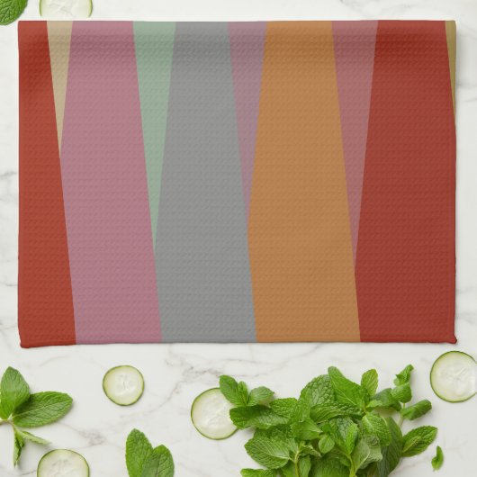 Middeleeuwse moderne kleurrijke driehoeken theedoek (Gevouwen)