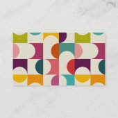 Middeleeuwse moderne, kleurrijke geometrische afdr visitekaartje (Achterkant)