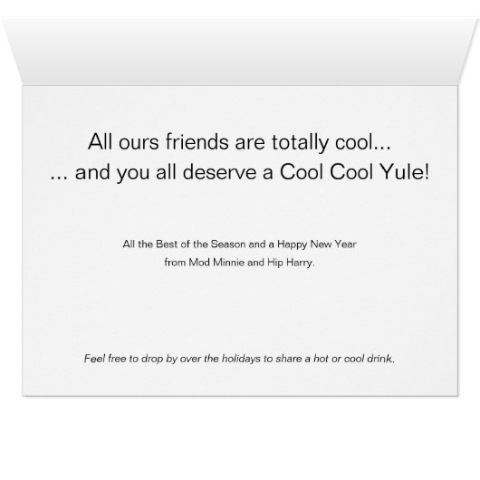 Middeleeuwse, moderne koelcel, kerstkaart (Binenzijde Horizontaal (Onderkant))