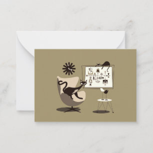 Middeleeuwse moderne kunstkatten notitiekaartje