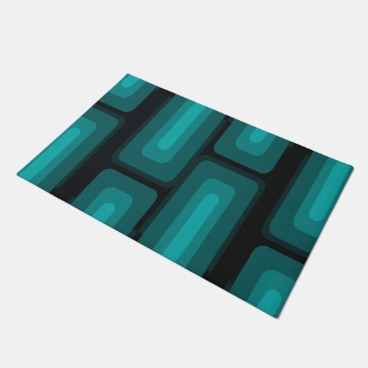 Middeleeuwse moderne lange rechthoeken Blauwgroen Deurmat (Schuin)