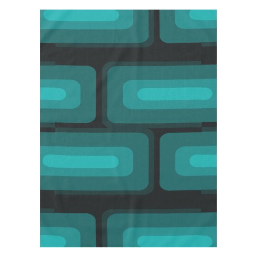 Middeleeuwse moderne lange rechthoeken Blauwgroen Tafelkleed (Voorkant)