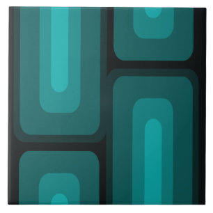 Middeleeuwse moderne lange rechthoeken Blauwgroen Tegeltje