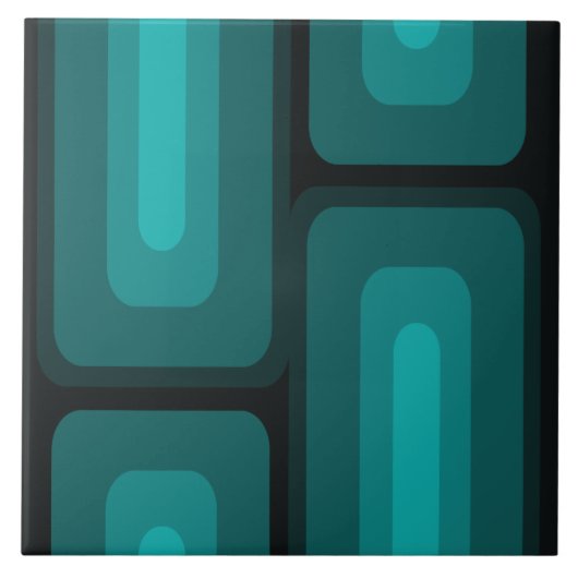 Middeleeuwse moderne lange rechthoeken Blauwgroen Tegeltje (Voorkant)