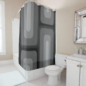 Middeleeuwse moderne, lange rechthoeken donkergrij douchegordijn (In situ)