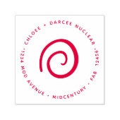 Middeleeuwse moderne, minimale atoomkernen  zelfinktende stempel (Design)