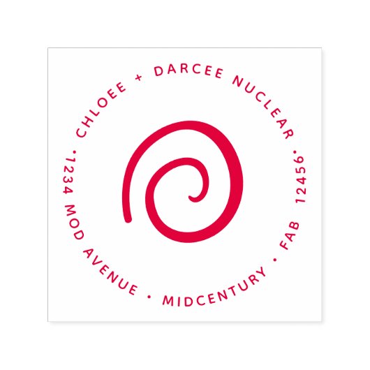 Middeleeuwse moderne, minimale atoomkernen  zelfinktende stempel (Design)