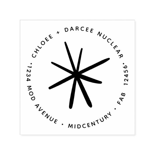 Middeleeuwse moderne, minimale atoomStar Zelfinktende Stempel (Design)
