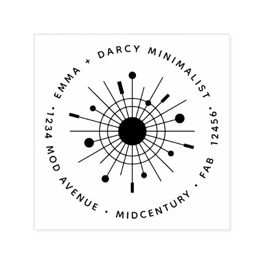 Middeleeuwse moderne, minimale atoomuitbarsting  zelfinktende stempel (Design)