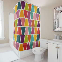 Middeleeuwse moderne mozaïekgeometrische afdruk douchegordijn