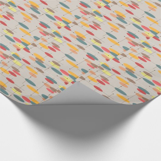 Middeleeuwse moderne orbiting ovalen cadeaupapier (Hoek)