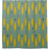 Middeleeuwse moderne ovalen, Starbursts, Gold op B Douchegordijn (Voorkant)