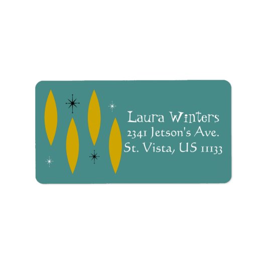 Middeleeuwse moderne ovalen, Starbursts, Gold op B Etiket (Voorkant)